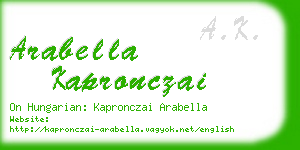 arabella kapronczai business card
